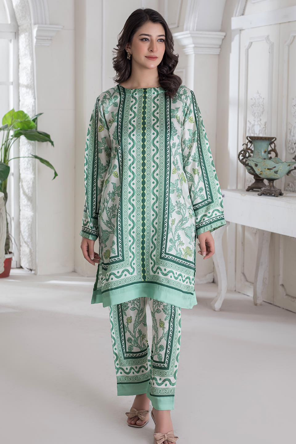 Graceful Green Swiss Lawn 2‑Piece Stitched Suit Ragini.pk