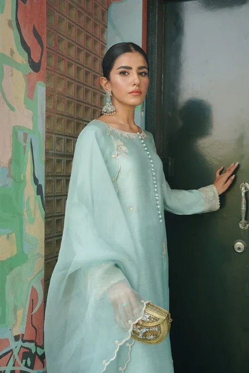 Afsana Raw Silk Embroidered 3-Piece Dress with Organza Dupatta and Sequin Detailing – Luxury Festive Wear for Women by Ragini