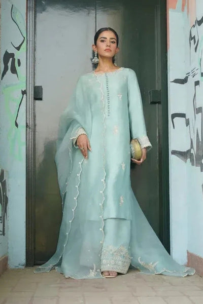 Afsana Raw Silk Embroidered 3-Piece Dress with Organza Dupatta and Sequin Detailing – Luxury Festive Wear for Women by Ragini