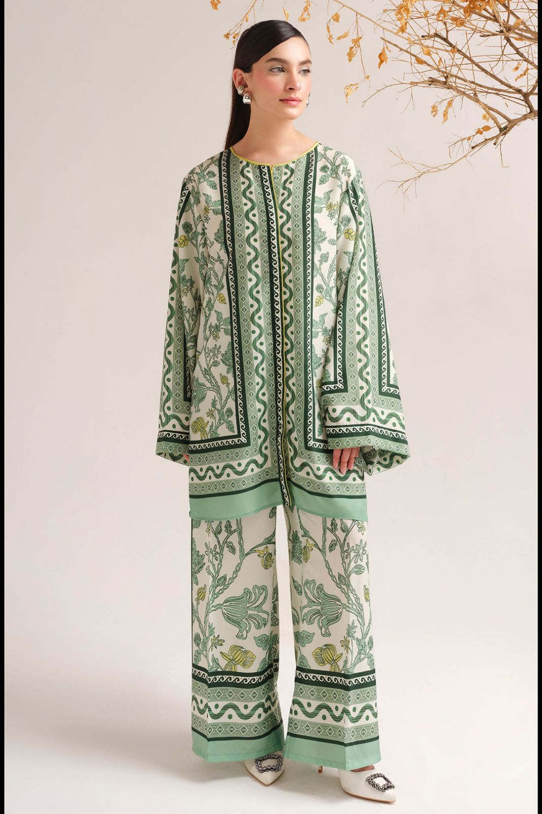 Graceful Green Swiss Lawn 2‑Piece Stitched Suit Ragini.pk