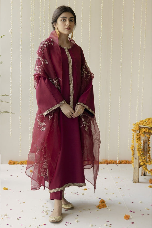 Maroon Elegance Ragini.pk