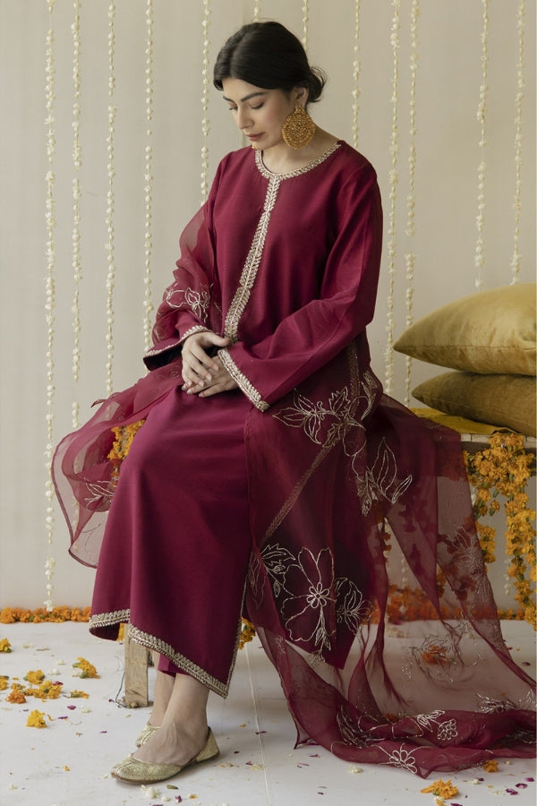 Maroon Elegance Ragini.pk