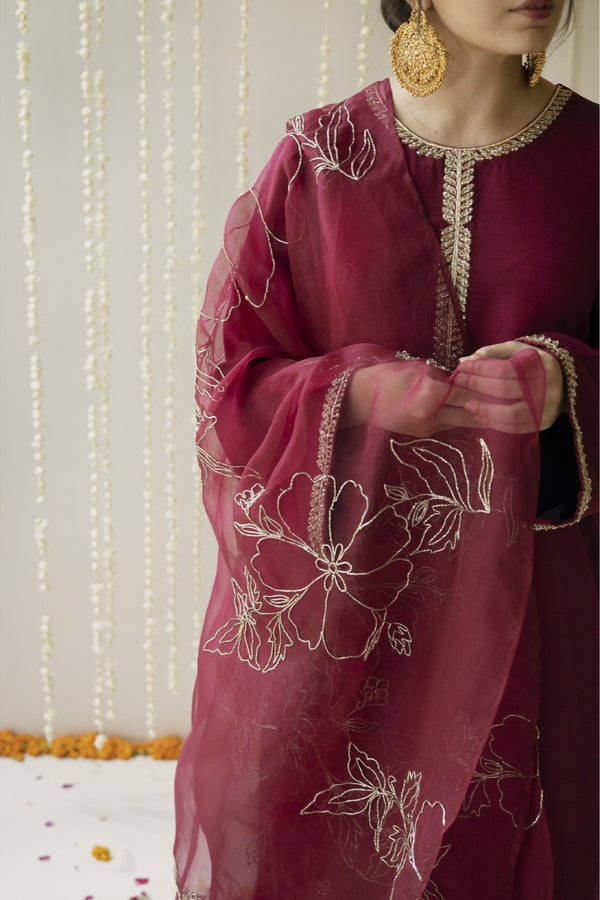 Maroon Elegance Ragini.pk