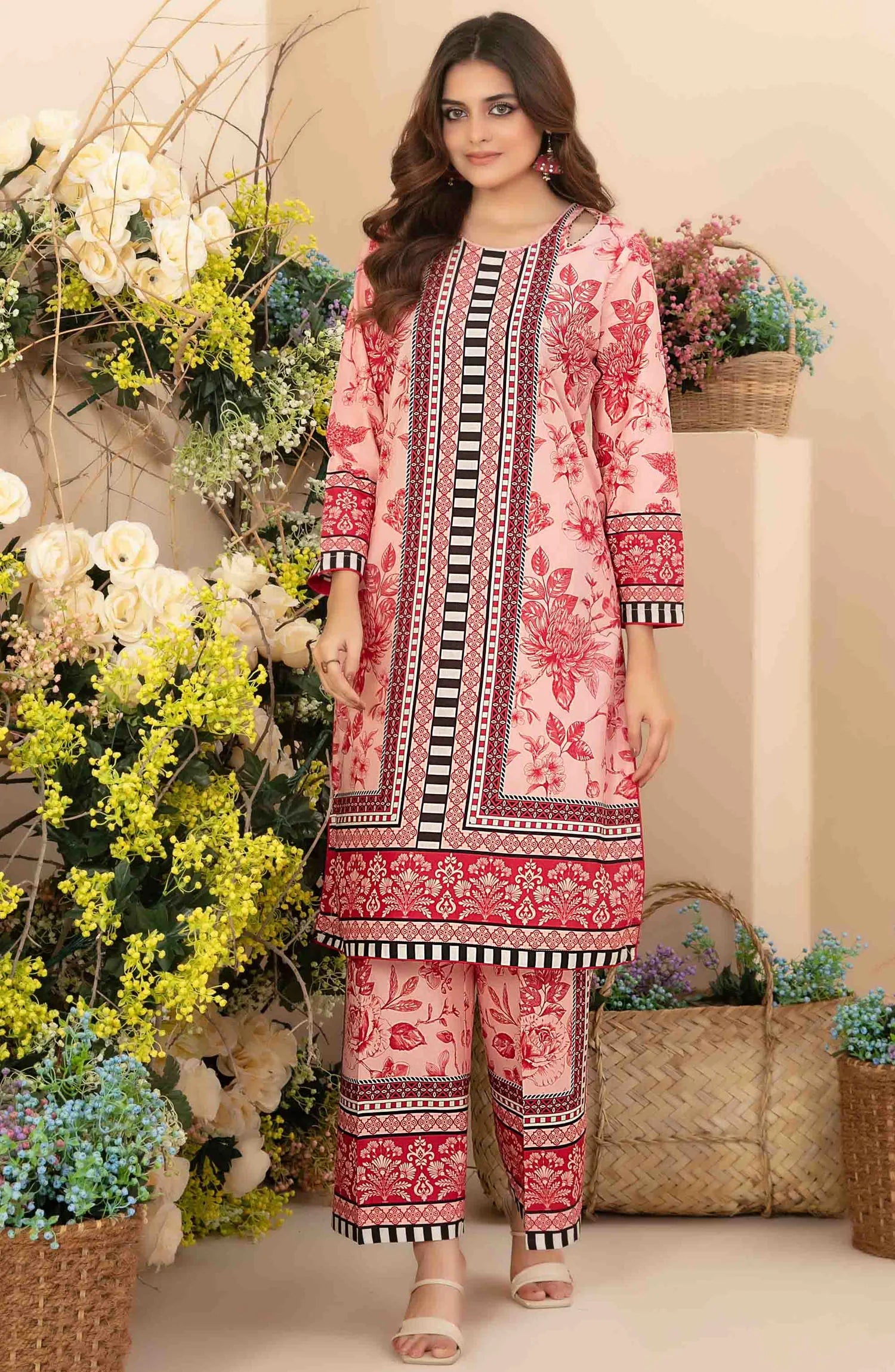 Swiss Lawn 2-Piece Stitched Printed Suit Ragini.pk